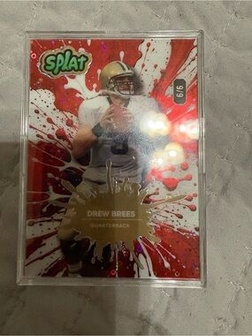 DREW Splat Red & Gold Football Card